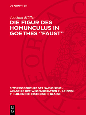 cover image of Die Figur des Homunculus in Goethes ­„Faust"